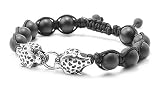 Tibetan Knotted Bracelet - Matte Onyx w/ Tiger Hear - Bead Size: 10mm, Adjustable Length