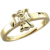 Children's 14k Gold Diamond Angel Ring