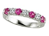 0.85 cts Diamond and Pink Sapphire Band - Platinum, 18kt White or Yellow Gold