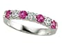 0.85 cttw Karina B(tm) Diamond and Pink Sapphire Band - Platinum, 18kt White or Yellow Gold