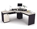 Sand Granite and Charcoal Corner Desk Sand Granite/Charcoal
