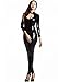 Gothic Punk Rubber Latex Like Zipper Crotch Catsuit Teddy - One Size