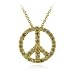 18K Gold over Sterling Silver .37ct TDW Genuine Champagne Diamond Peace Pendant