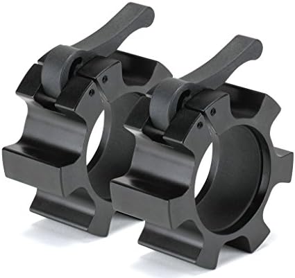 Lockjaw Barbell Collars, Pair - Set of 2, Aircraft Grade Aluminim - Fits 2" Olympic Barbell, Black