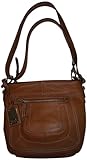 Women's Tignanello Purse Handbag Pebble Leather X-Body Shoulder Cognac