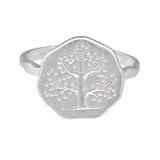 Sterling Silver Molten Brushed Tree Ring, Size 7