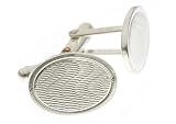Sterling silver handmade cufflinks with wave pattern engraving