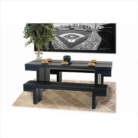 Diamond Sofa 84-Inch Rectangle Dining Table and Two Dining Benches with Hand Carved Detail by Diamond Sofa