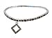 Anklet - A37 - Swarovski Crystal - Stretch ~ Black and Brown with Diamond-Shaped Charm