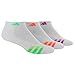 aadidas Women's Cushioned Low Cut Socks (3-Pack), White/Flash green/Flash Orange/Flash Pink