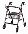^4-wheel Foldable Rollator /Folding Rolling Walker Burgundy Red