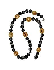 Diamond Pave Black Onyx & Jade Beads Strand Necklace Silver Jewelry