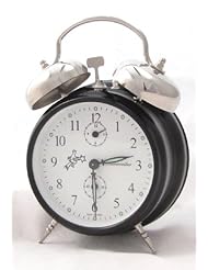 Sternreiter Double Bell Mechanical Wind Alarm Clock - Black
