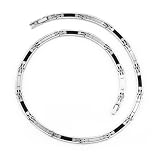 Celebrity Style Twisted Black Cable Mens Stainless Steel Necklace