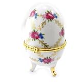 Oeuf en porcelaine "Romantisme" rose blanc