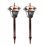 Decorative Long Life Super Bright Copper Stainless Steel Hexagon 3 LED Solar Light - (Set of 6)