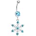 Aqua Gem Snowflake Belly Ring