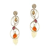 Garnet, Citrine and Carnelian Drop Earrings