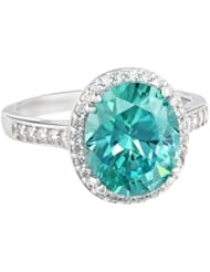 Myia Passiello "Cocktail Ring" Oval Cut Swarovski Zirconia Mint Ring