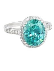 Myia Passiello "Cocktail Ring" Oval Cut Swarovski Zirconia Mint Ring