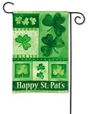 Shamrock Collage BreezeArt St. Patricks Day Garden Flag