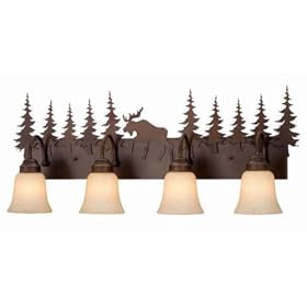 Yellowstone Indoor - 4 Light Rustic Bathroom Lighting Vanity Fixture - Burnished Bronze -... by Vaxcel Lighting