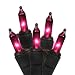 Set of 100 Purple Mini Christmas Lights - Black Wire