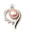 10-11mm purple freshwater pearl white gold plated pendant lovely heart shape