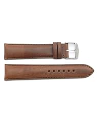 ZRC 18mm Brown Genuine Smooth Soft Handmade Cow Leather Watch Strap