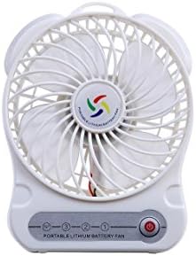 Vokolo USB Mini Fan, Triple Speed, USB Rechargeable Li Battery, up to 8 Hours Continuous Cooling, High Air Flow, Four Great Colors, Lightweight and Portable (White)