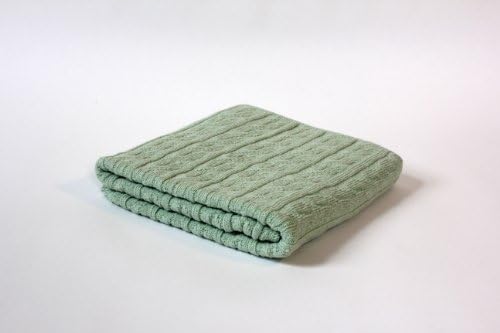 Eco Friendly Cotton Cable Knit Baby Blanket - Mint - Made in USA