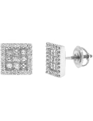 1.20ct 14k White Gold Diamond Invisible Earrings