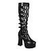 SLUSH 4 3/4 Inch 8 Buckled Platform Knee Boots Black Demonia
