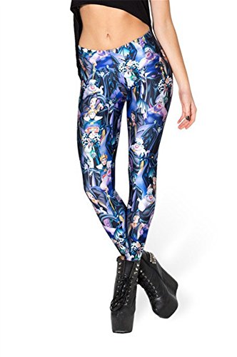 Anvoro Women's Designed Digital Print Sexy Stretch Leggings(Disney Villains)