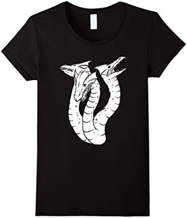 Women's Hydra Multi Headed Monster Dragon T-Shirt Large Black