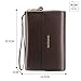 Teemzone Men's Genuine Leather Zipper Wallet Handbag Organizer Checkbook Purse (brown update version)