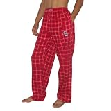 Mens MLB St. Louis Cardinals Plaid Cotton Thermal Sleepwear / Pajama Pants - Red & Blue (Size: XL)