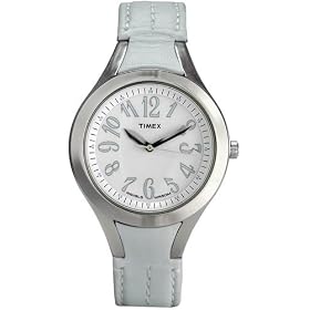 Ladies, Timex, Indiglo, White Dial, Blue strap, Style # T2H531