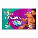 Pampers Cruisers Diapers Size 3 (16-28 Lbs) Sesame Designs Super Mega 70 Diapers per Bag