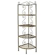 Corner Baker's Rack Finish: Aged Iron, Brass Tips: Without Brass Tips, Size: 13" W x 13" D