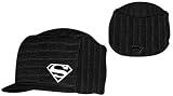 Superman DC Comics Movie TV Show Beanie - Black Billed Silver Logo Skull Cadet Cap Hat
