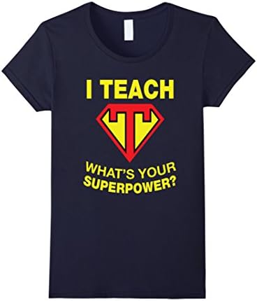 Women's I teach T Shirt Medium Navy