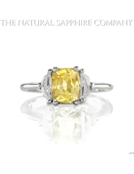 1.81ct Natural Untreated Orange Sapphire and Diamond Three Stone Ring