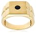 10k Yellow Gold Men's Black Diamond Snake-Eye Dice Ring (1/4 cttw)