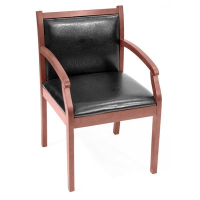 Regency Seating Regent Guest Chair with a Mahogany Wood Frame and Leather Seat and Back On Sale