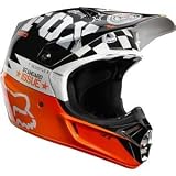 FOX V3 COVERT MX OFFROAD HELMET BLACK/ORANGE LG