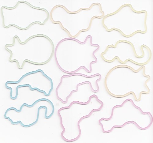 Fun Shaped Bandz - Ocean Sea Creatures (Glow in the Dark) (12 Pcs)