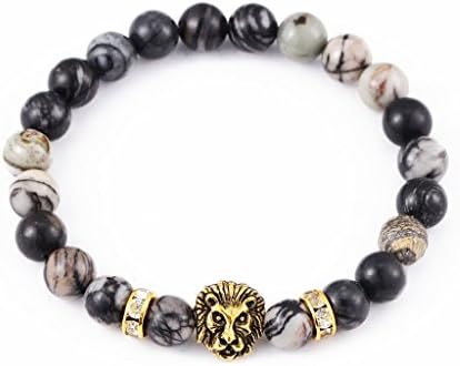 SONGQIAN Womens Simple Lion Head Turquoise Bracelet