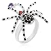 LenYa Special - Meant for busy morning to club nights, Anniversary Sterling Silver Ring with Round Onyx, Round Spinel, Round Amethyst, Round Sapphire, (Ring Size 6.4)