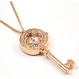 IMAGE OF Swiss Balance Rose Gold Look CZ Key Pendant Watch, 22